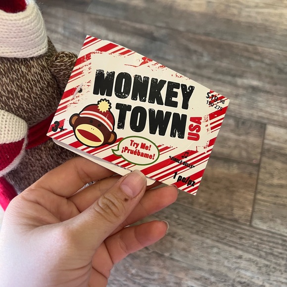 Monkey Town Christmas sock monkey - Picture 10 of 13